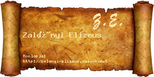 Zalányi Elizeus névjegykártya